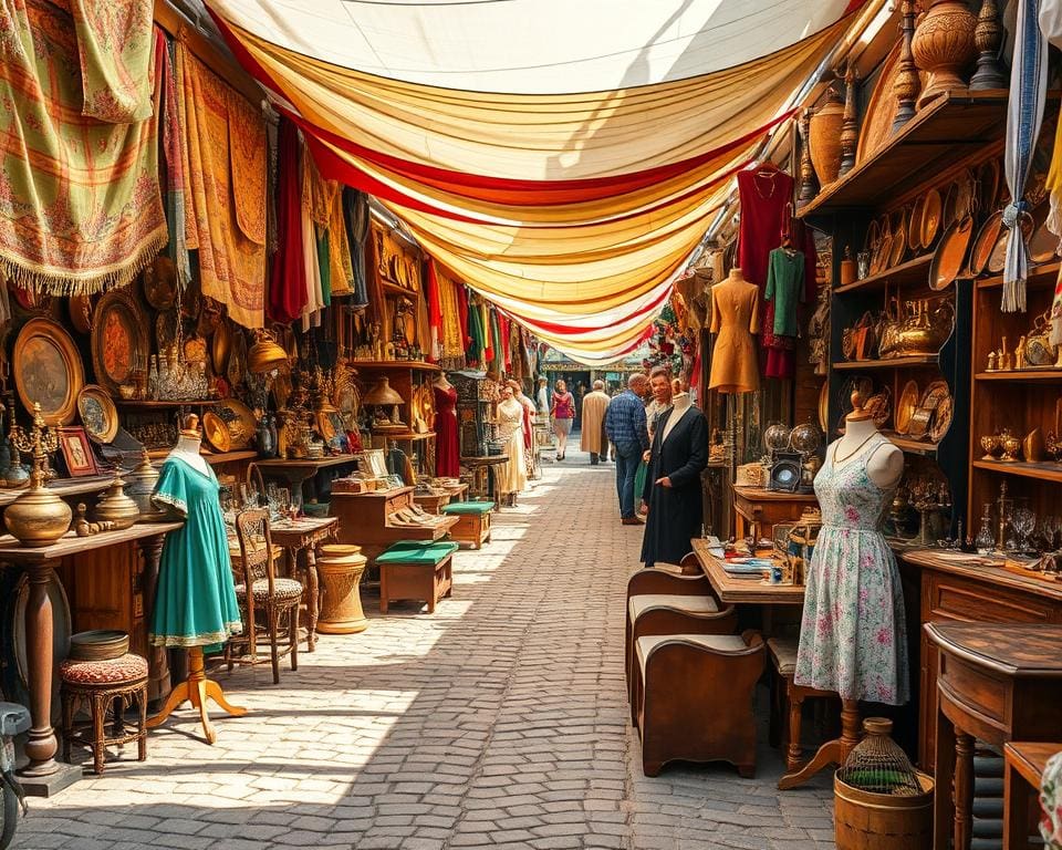 Bezoek een vintage markt vol zeldzame vondsten en antiek