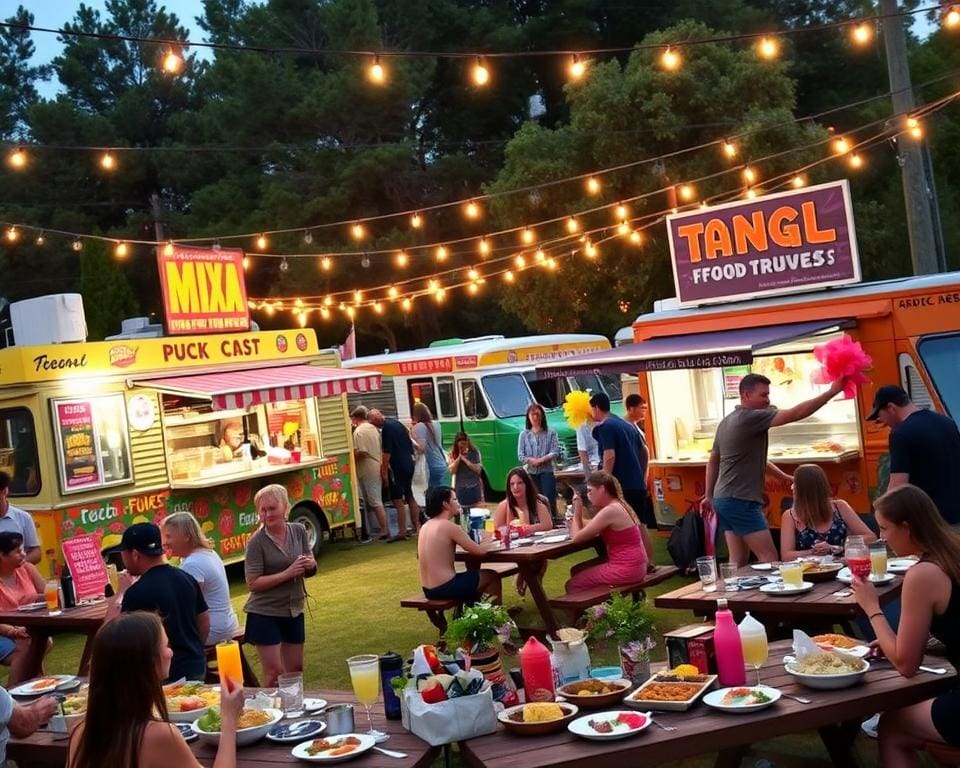 Probeer een foodtruck festival met internationale smaken