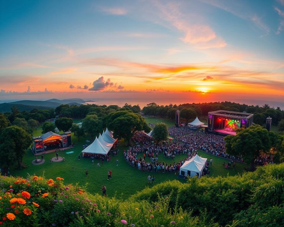 muziekfestival op een eiland