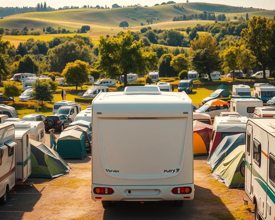 Hoe parkeer je een caravan op een drukke camping?