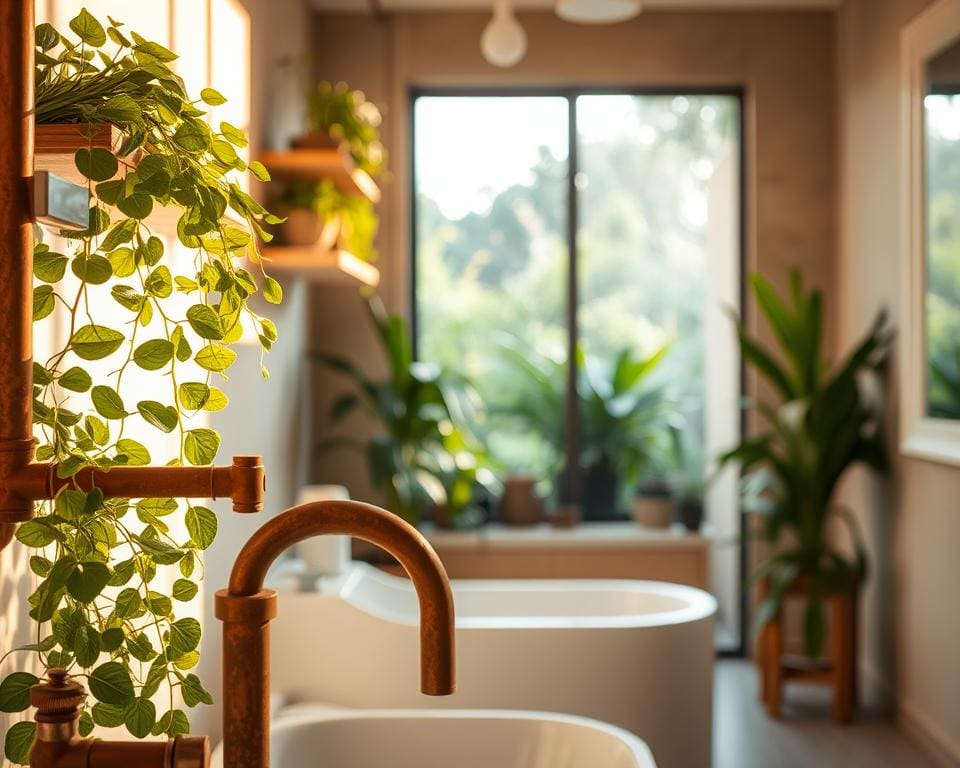 rust in de badkamer door opgeruimde ruimte en beplanting