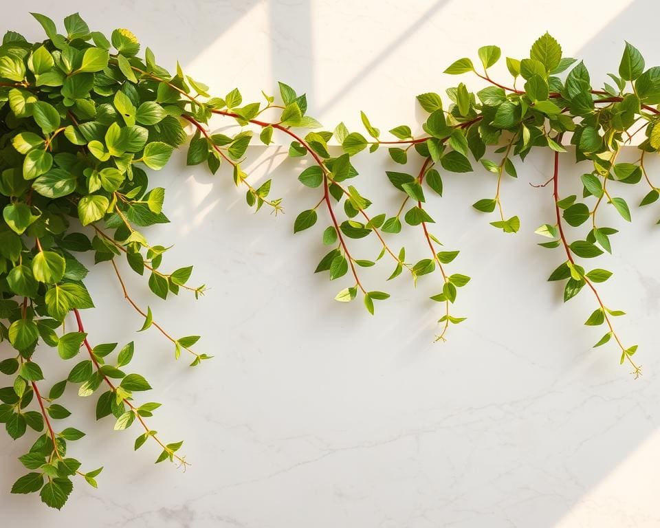 marmer decoratie met planten