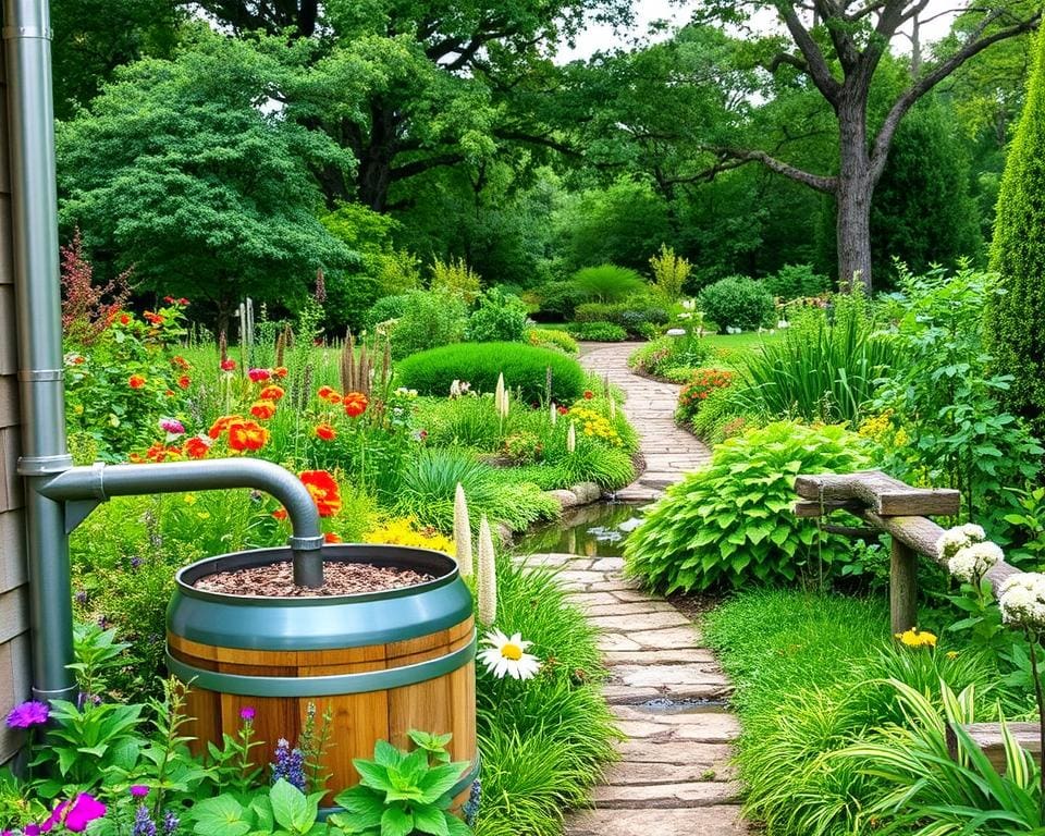 regenwater opvangen in de tuin