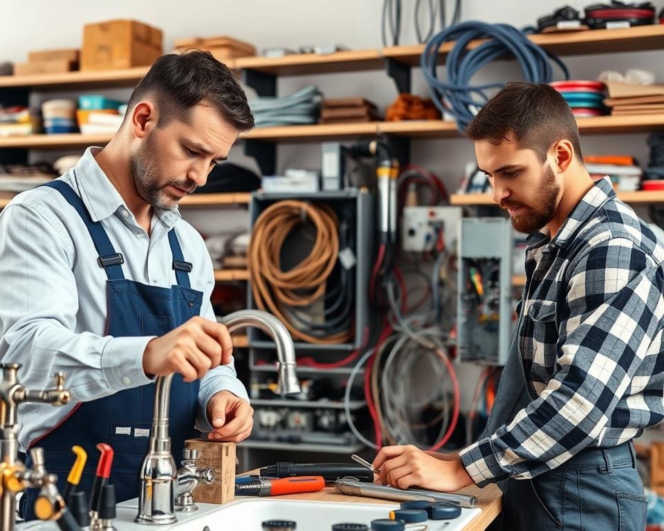 Welke taken horen bij een loodgieter of elektricien?